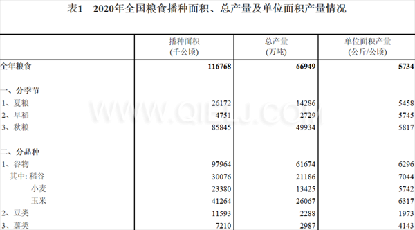 糧食生產(chǎn)再獲豐收，2020年全國糧食總產(chǎn)量為1339000000000斤！(圖1)